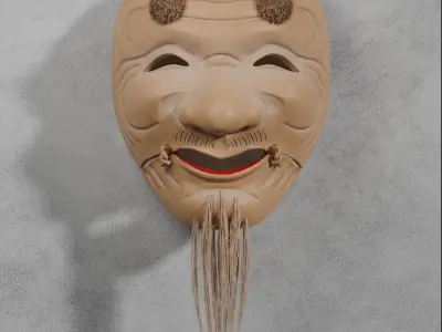 Okina Noh Mask Japanese theater 3D model 3D model