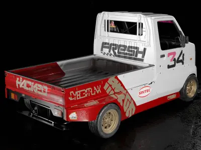 Tuned Suzuki Carry Truck 2002-2013 with original body 3D model