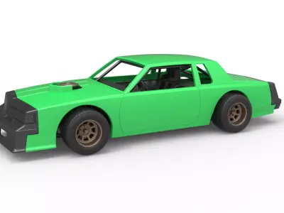 Vintage dirt late model race car Scale 1 to 25 3D print model