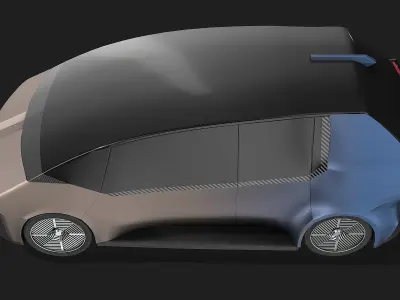 Futuristic Car Low-poly 3D model