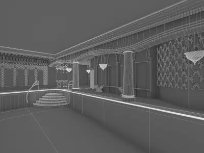 Swimming Pool Interior 2 Low-poly 3D model