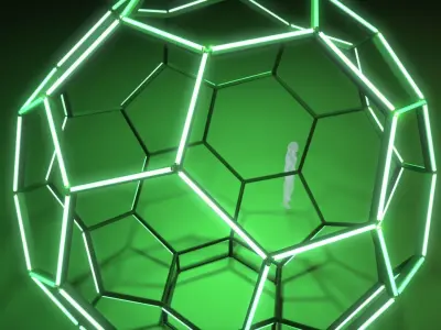 Neon Soccer Ball 3D model