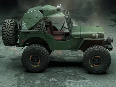 Willys Monster Low-poly 3D model