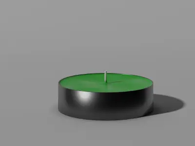 Tealight set candle Low-poly 3D model