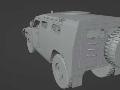 Armored car Tiger Low-poly 3D model