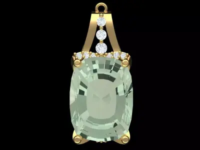 Le Vian Mint Julep Quartz Diamond Drop Earrings 3D print model