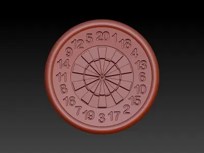 Dart Board Pendant Necklace Charm Bracelet Jewelry 3D print model