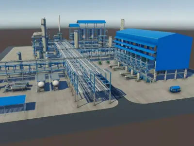 Refinery oil Low-poly 3D model