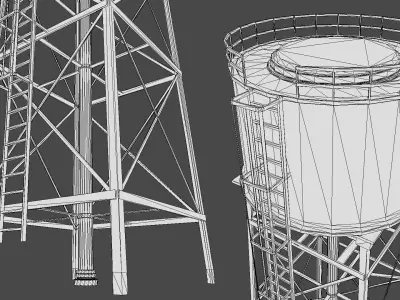 Farm Silo 7 PBR Low-poly 3D model