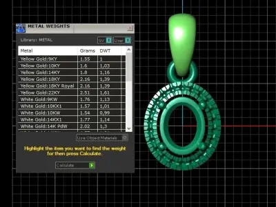 pendant Oval Diamond pave 1148 3D print model