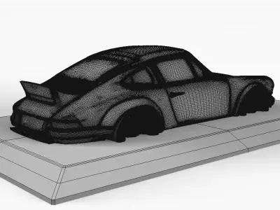 The silhouette of the car 1990 Porsche 911 Singer 3D print model