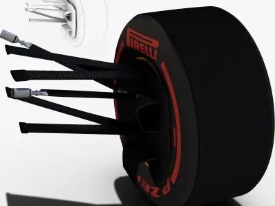 Lotus E23 Front Suspension Low-poly 3D model