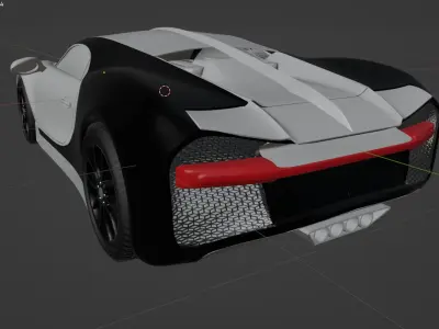Bugatti chiron with clean quad topology Low-poly 3D model