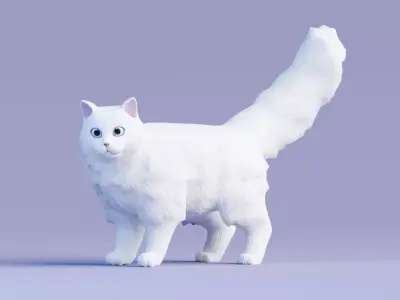 Lowpoly - Stylized cats - Persian Cat Low-poly 3D model