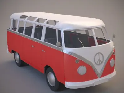 Volkswagen Transporter T1 Free low-poly 3D model