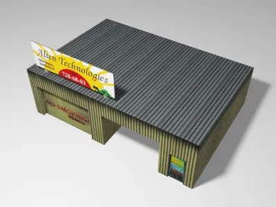 Service Station Low-poly 3D model