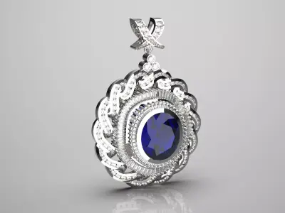 woman luxury pendant jp0012 3D print model