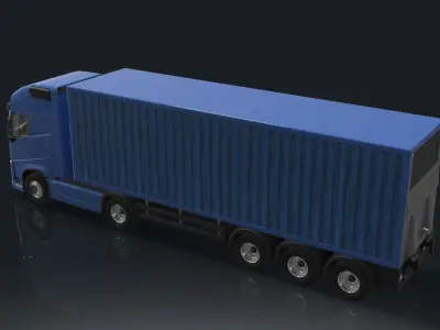 Big trucks Low-poly 3D model