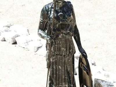 Statue - Arnold Render Low-poly 3D model