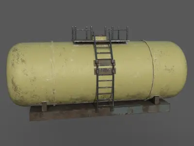 Tank wagon cistern Low-poly 3D model