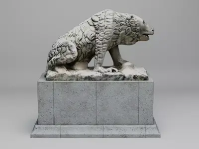Bear Statue Low-poly 3D model