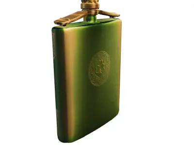 Celtic Shamrock Hip Flask Low-poly 3D model