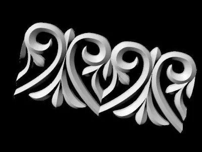 Central decor ornament for furniture 3D model 67