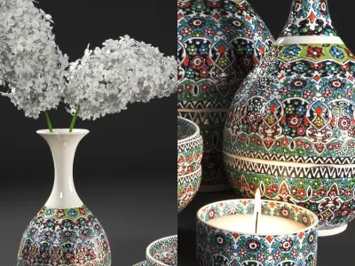 set1230 turkish ceramic tableware set - turkish ceramic table... 3D model