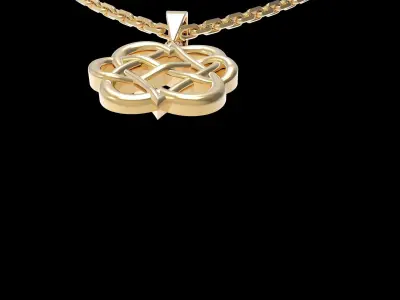 Interwoven Floral Heart Pendant Free 3D print model