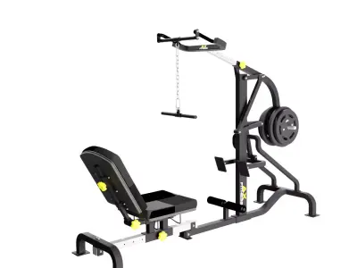 Seated Row Machine Low-poly 3D model