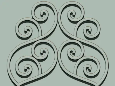 Grill Ornament IMM and VDM Brush for Zbrush Vol 2 Low-poly 3D model