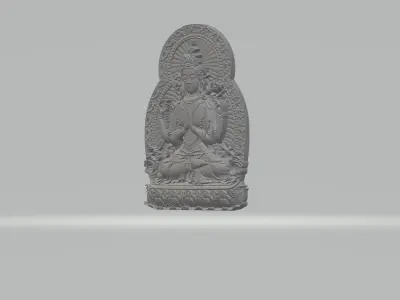 Avalokitesvara Bodhisattva with Thousand Arms Pendant 3D print model