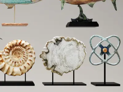 Collection figurines set of sculptures 3D model