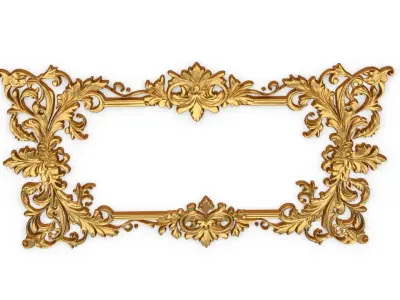 Plaster decorative frame ornament 03 3D model