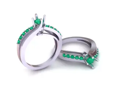 Classic Split Shank Diamond Ring 3D Printable Model 3D print model