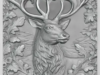 3d sculpture of a deer 3D print model