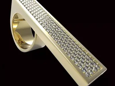 adjustable ring version 1 with gems  3D print model