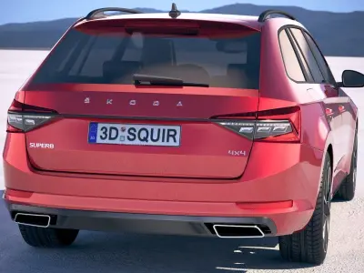 Skoda Superb Combi 2020 3D model