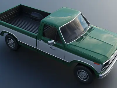 Pickup Truck F-150 Long Bed 1980 3D print model