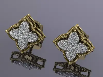 Brand Earrings Jewelry Gold MK-088 3D print model