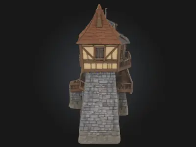 Medieval Watchtower Model  Sentinel of the Old Kingdom 3D model