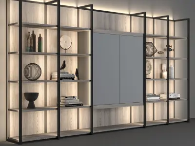 Natevo Continuum bookcase Flou 3D model