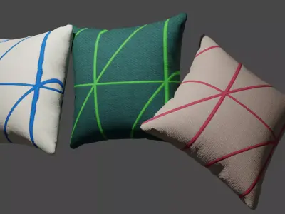 Cushion pillow with stripes Free 3D model