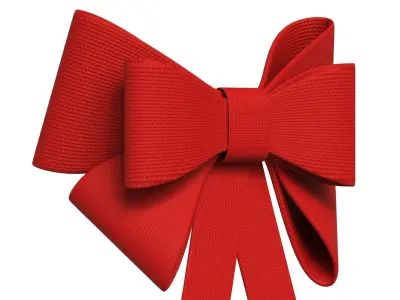 Christmas Bow Ribbon 08 Low-poly 3D model