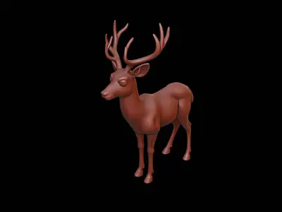 Deer Animal Sculpture 3D print model buy