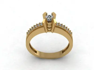  Gift Solitaire Ring Ready To Print 3D print model