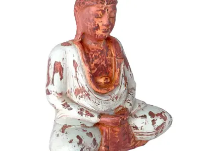 Antique Green and Gold Sitting Buddha 3D model