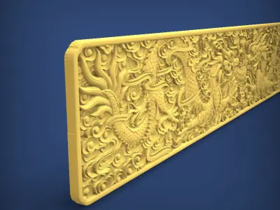 Carved panel painting STL 3D print model buy