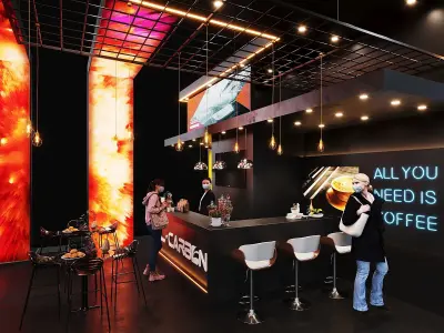 Exhibit design pavilion 3D model Low-poly 3D model