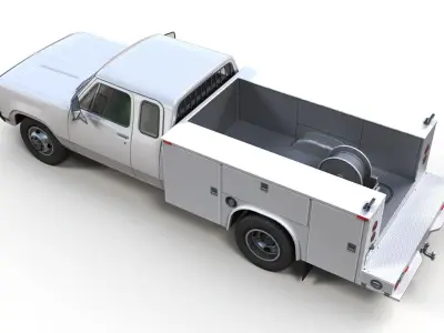Dodge D100 Service Truck Low-poly 3D model